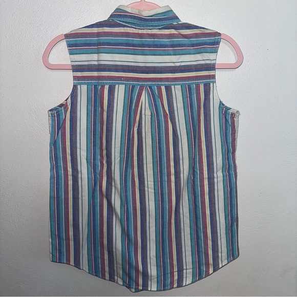 Vintage Colorful Striped Sleeveless Top - Picture 2 of 10